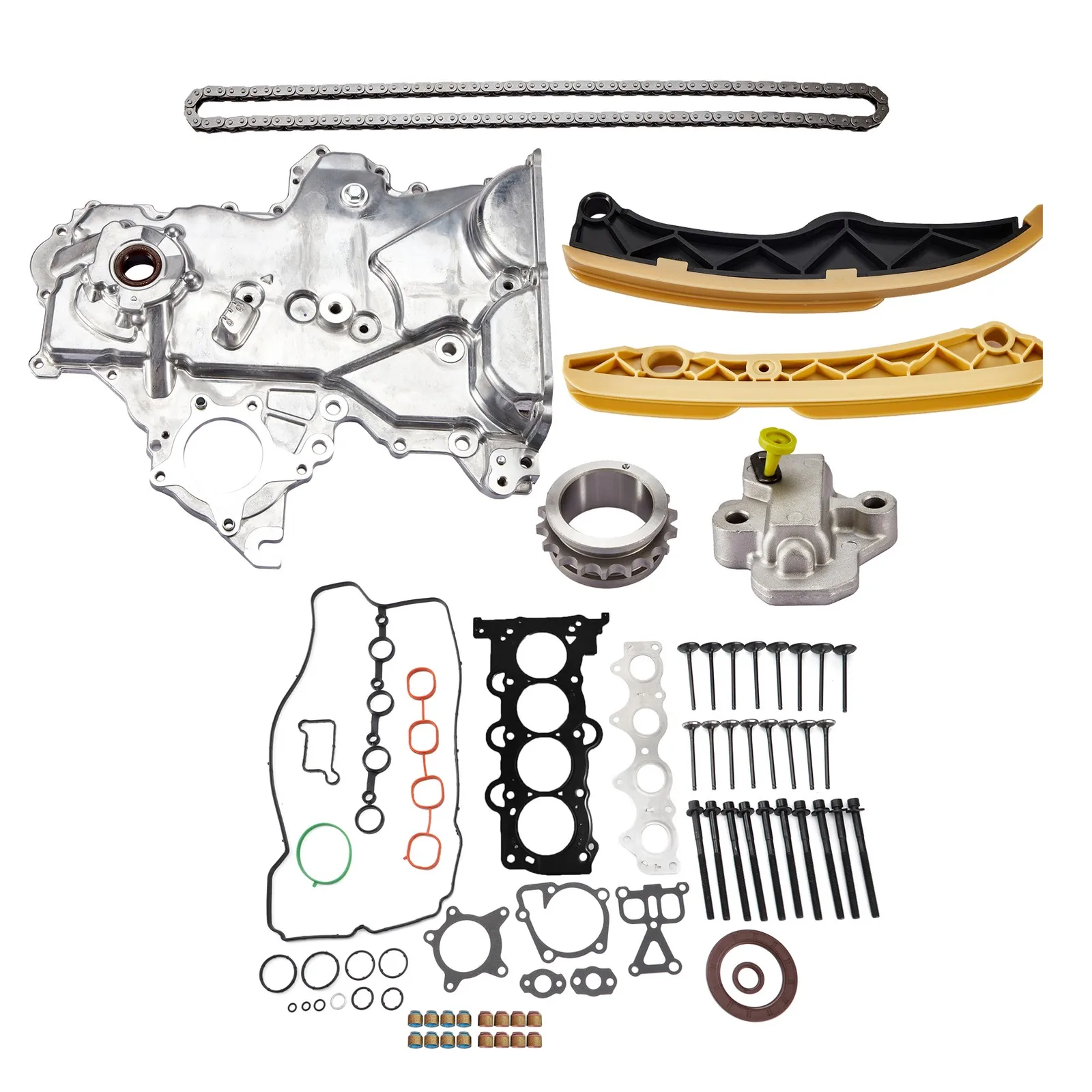 Timing Chain Kit Oil Pump Cover W/ Gasket Seal Kit for Veloster Elantra Kia 1.6L