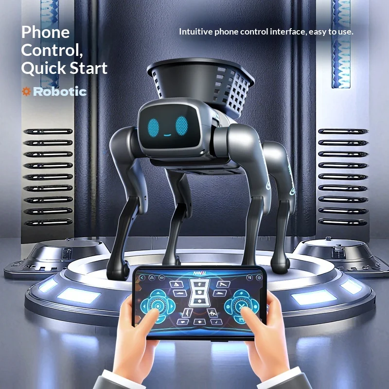 새로운 메크 가디언 AI 바이오닉 로봇 강아지 어린이 전동 리모컨 장난감 앱 프로그래밍 가능 묘기 로봇 애완동물 남자아이 생일 선물