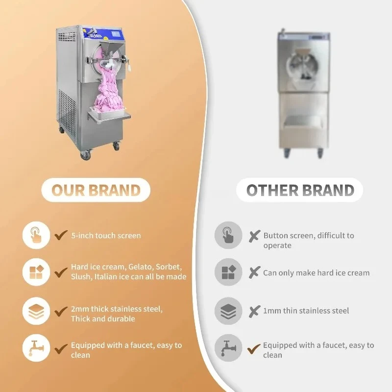 Hard ice cream machine, large capacity 12L refrigeration tank, Italian hard ice cream machine, bean paste smoothie machine