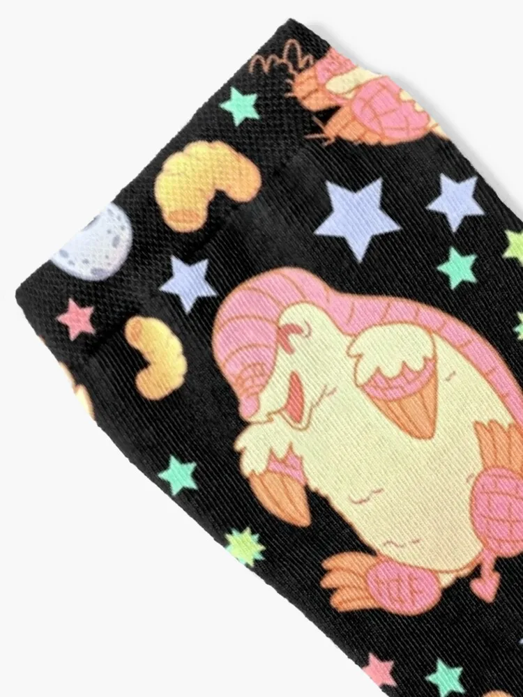 Pink Fairy Armadillo Black Socks Nordic Socks Funny Socks