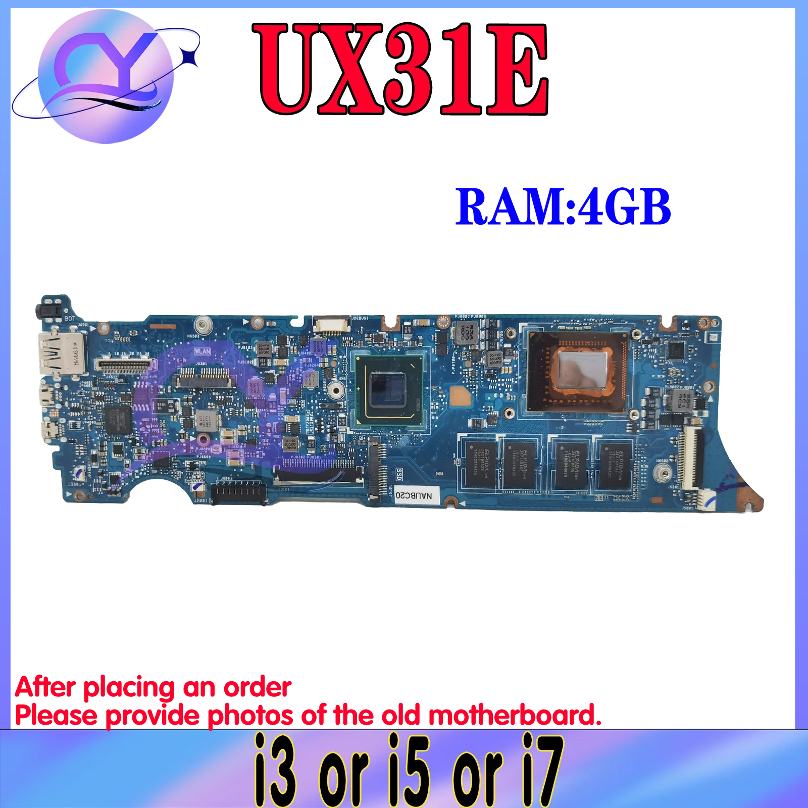 

KEFU Mainboard For ASUS Zenbook UX31E BX31E Laptop Motherboard 4GB/RAM I3 I5 I7-2TH Gen MAIN BOARD TEST OK