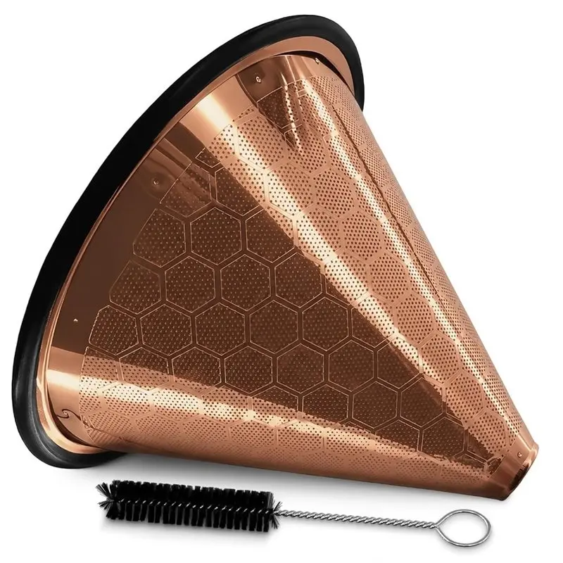 Reusable For Hario & Chemex Compatible Coffee Filters-Stainless Steel-800 Mesh Cone, Sediment-Free Brewing System