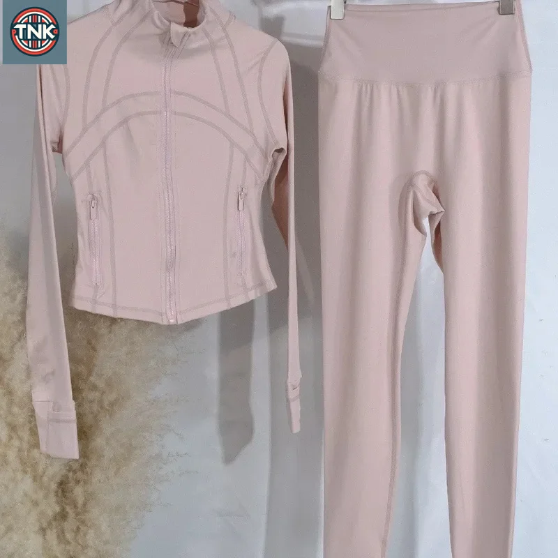 新しいゴールドラベルショートスポーツジャケットセット女性のヨガ服痩身フィットネスジャケットアクティブウェア運動服女性