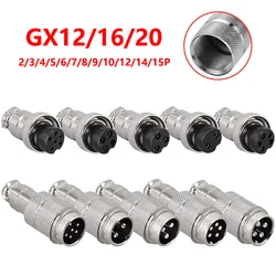 Aviation Plug GX12 GX16 GX20 Butt Soldering Socket 2/3/4/5/6/7/8/9/10/12/14/15 Pin  Wire Panel Docking Connectors