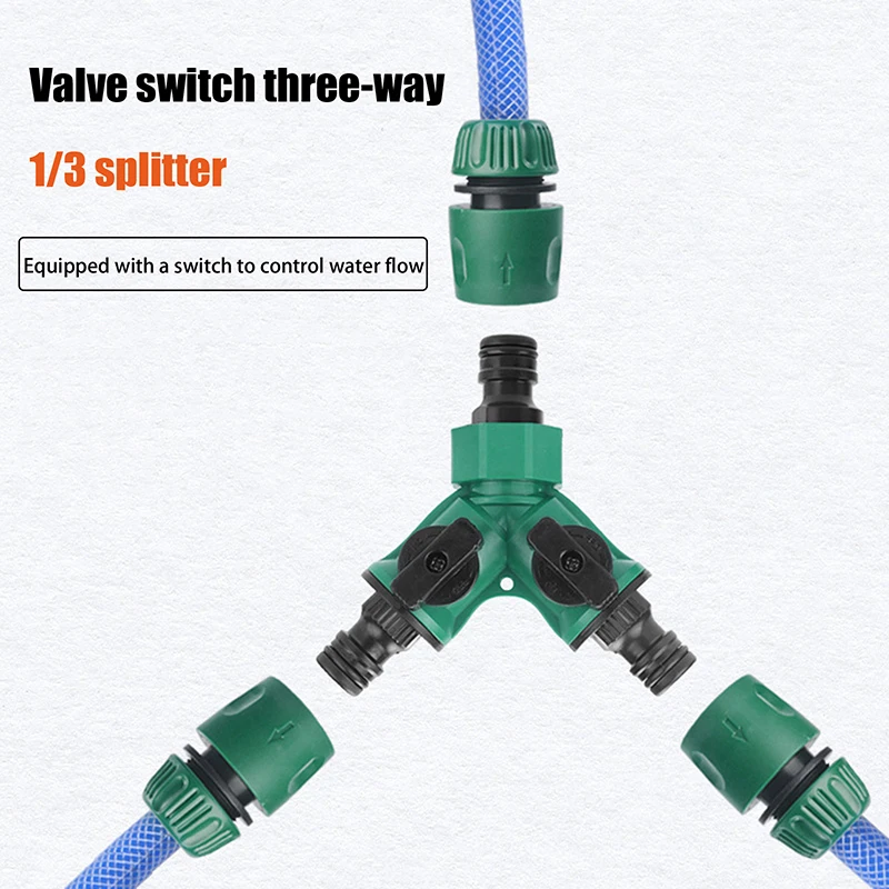 

Быстрый соединитель для воды, соединитель для садового шланга, разветвитель с краном для полива, отключение для ландшафтного дизайна, посадки цветов, орошения