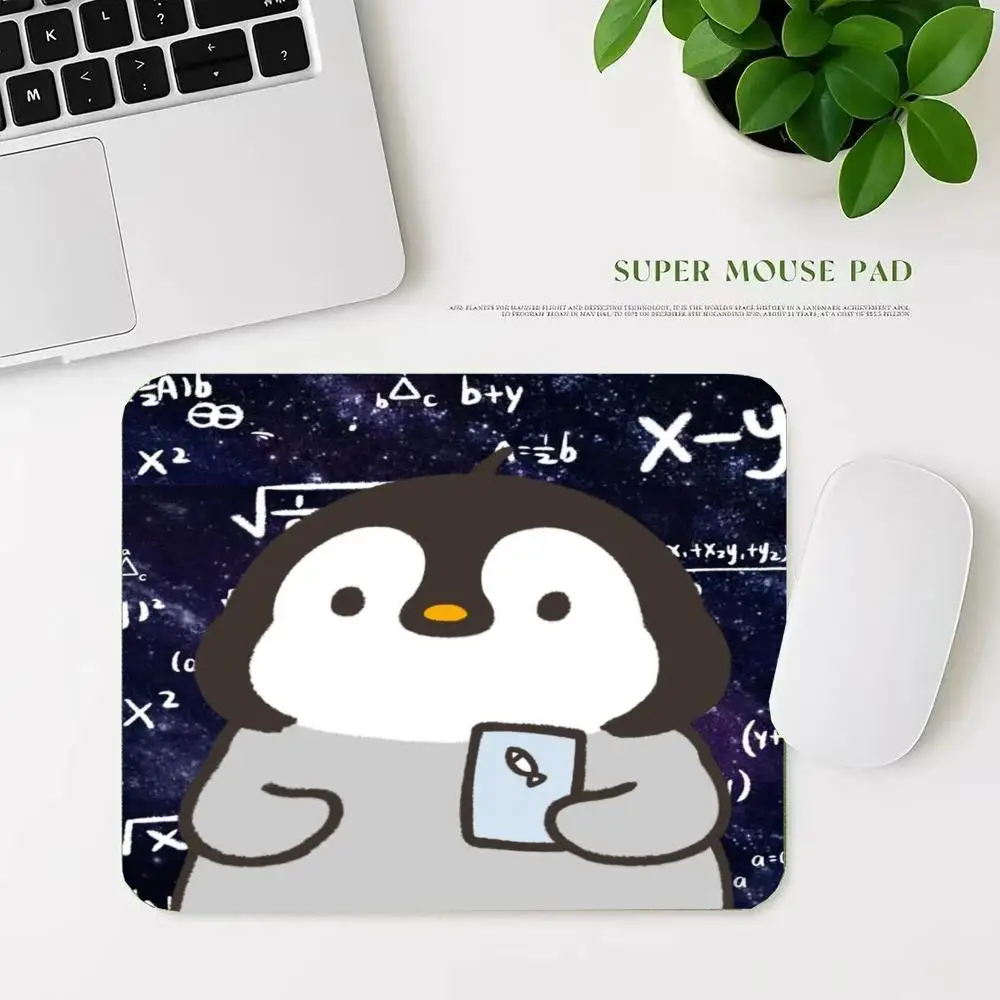 Cartoon Penguin Math Formula Galaxy Square Mouse Pad Mouse Mat Small Desk Mat Gaming Mat Non-Slip Rubber Base22*18/25*29CM 40*45