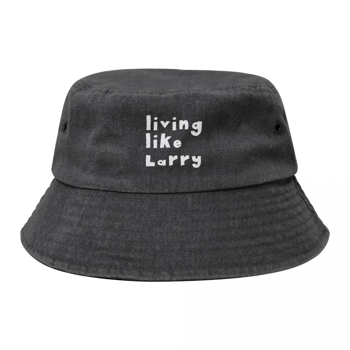 Living Like Larry Quotes Monochrome Black Bucket Hat Christmas Hat Dropshipping Trucker Cap Hats Woman Men's