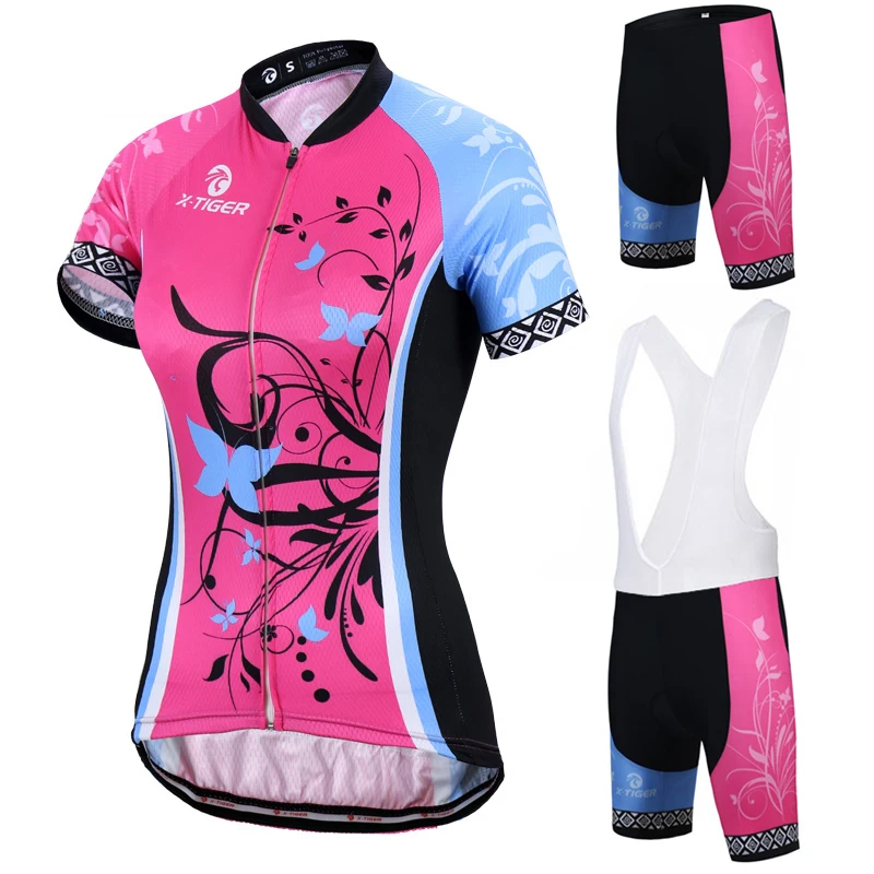 

X-Tiger Short Sleeve Women Cycling Jerseys set Breathable Mountain Bike Clothes Women Bicycle Cycling Clothing Ropa Ciclismo