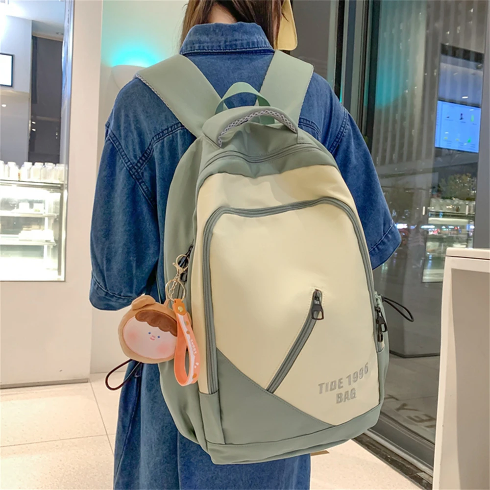 2023 painéis de grande capacidade sacos de escola de náilon mochila para mulheres de alta qualidade lazer saco de viagem para jovens unisex retalhos