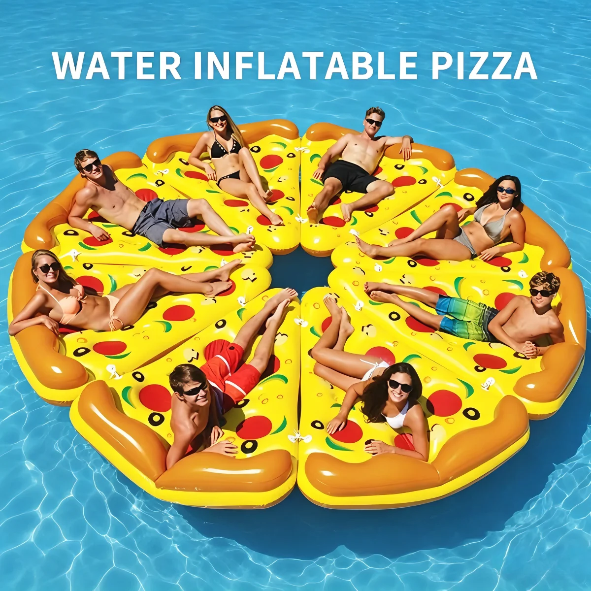 

Поплавок для бассейна с гигантской ломтиками пиццы: идеальная пляжная гостиная для плавательных вечеринок и пляжных развлечений! надувные игрушки, сбор
