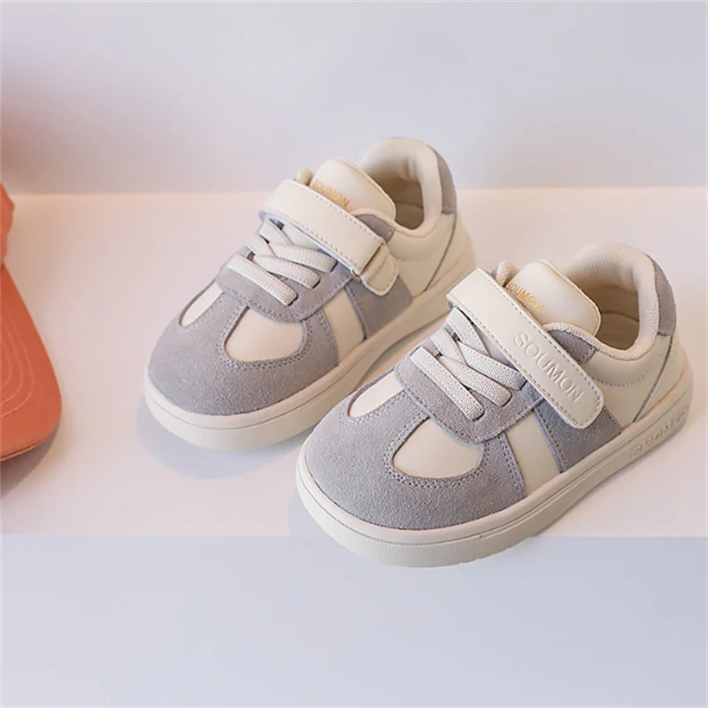 2024 New Spring Baby Shoes For Boys Leather Children Casual Shoes Soft Sole Flats Outdoor Tennis Fashion Toddler Gilrs Sneakers