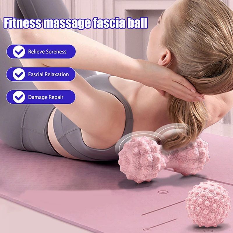 ลูกกลิ้งนวดเท้าถั่วลิสง Double Lacrosse Spiky Ball Myofascial ลูก Plantar Fasciitis Mobility กลับเท้าบรรเทาอาการปวด