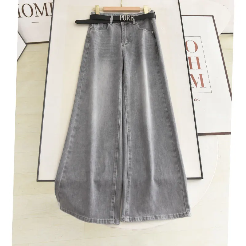 

ey Wide Leg Jeans High Waist Belted Casual Sle Women's High Waist Slim Straight Loose Fit Jeans Autumn New Arrival
