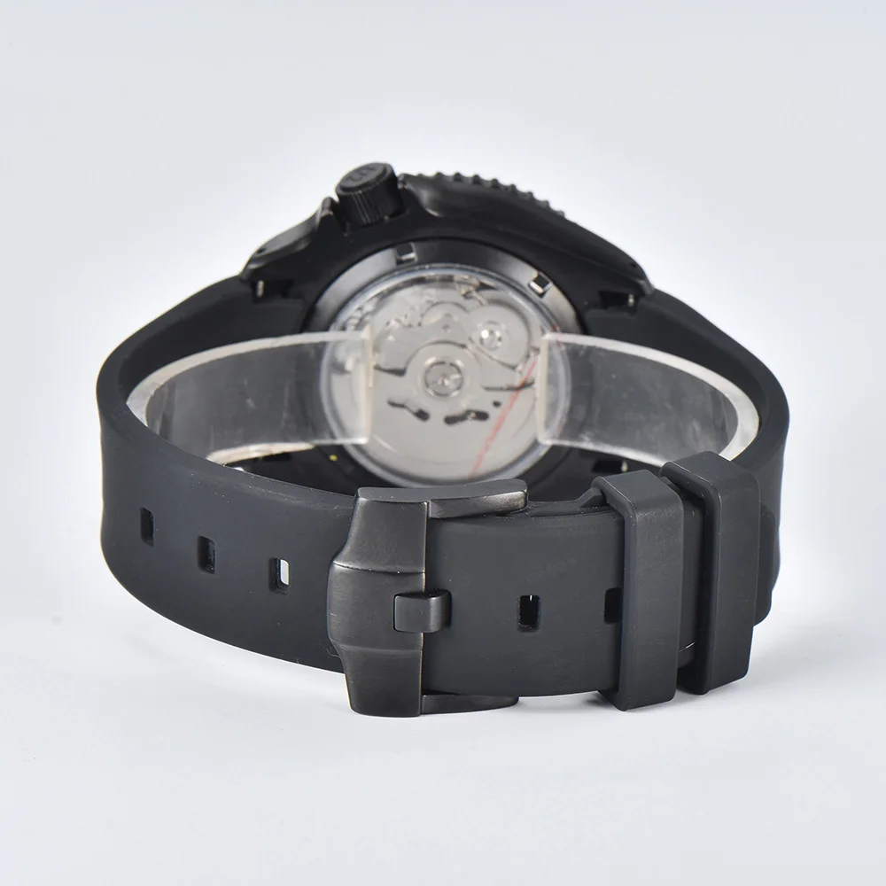 Custom Logo 42MM Stainless Steel Men's Watch NH 36 Automatic Movement Sapphire Glass Date Display Waterproof Watches Rubber Band