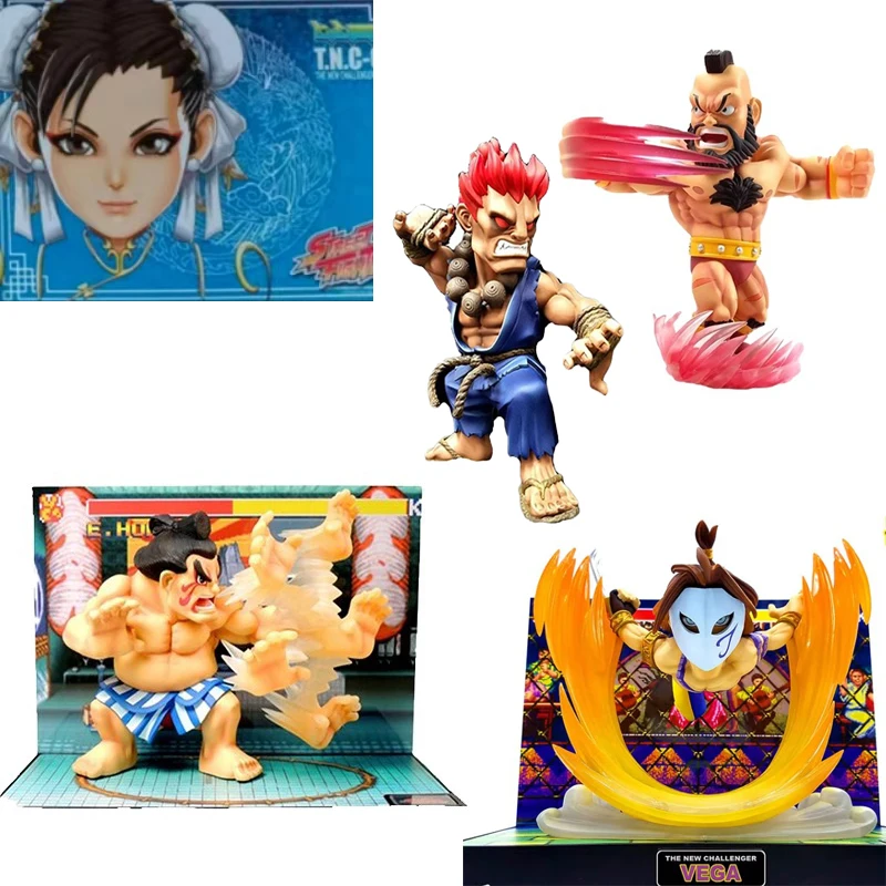 Stock 100% Original BigBoysToys Vega Balrog ZANGIEF Chun Li Gouki Edmond Honda Game Character Model Toys with Sound and Light