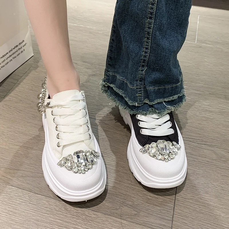 High quality Full Diamond Women\'s Fashion Breathable Non-slip Casual Luxury designer Sneakers Skateboard Shoes zapatos mujer