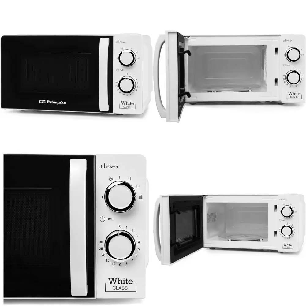 Horno microondas de 700 W y 20 litros con 6 niveles de potencia y temporizador de 30 minutos