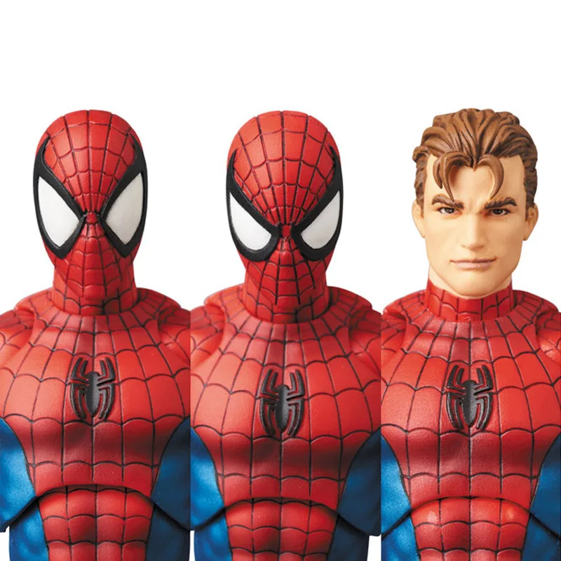 Disney Mafex 075 Spiderman Action Figure 16cm High Quality Spider Man Multiple Accessories Model Doll Toys Collection Gifts