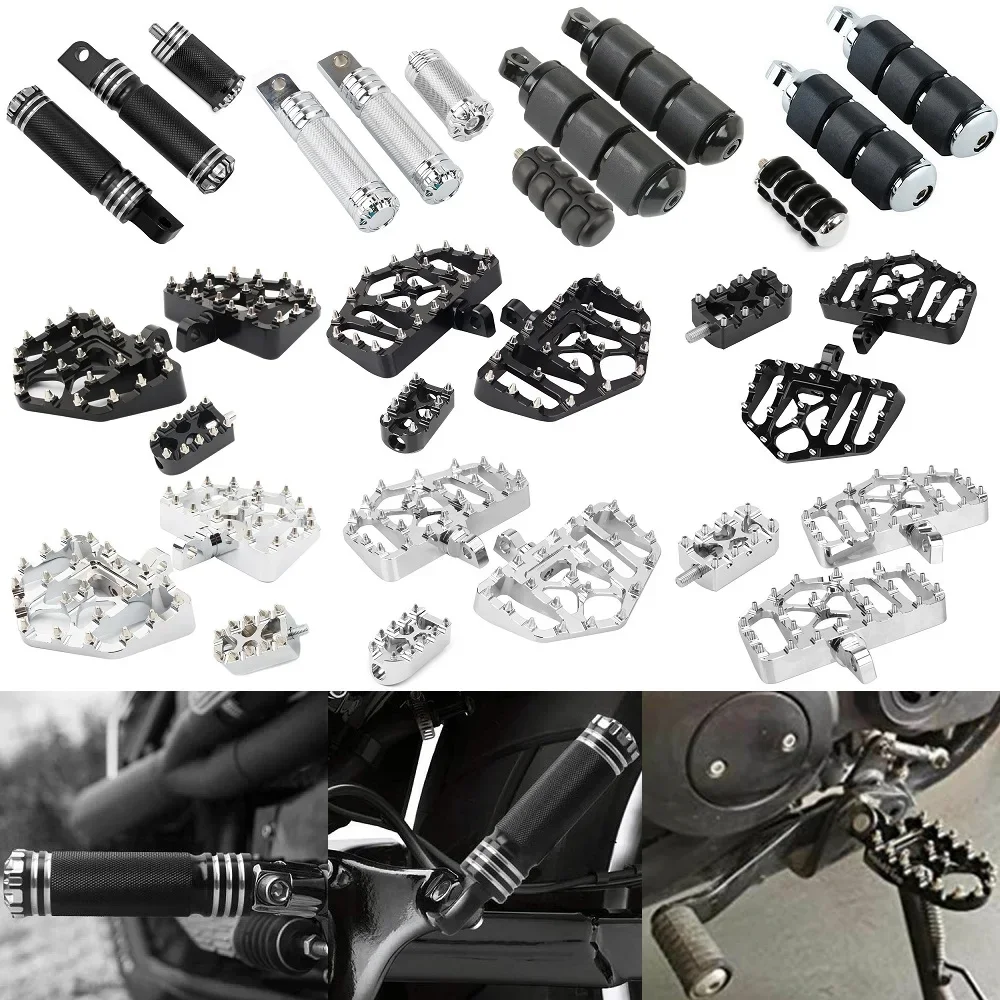 Motorcycle Universal Front Rear Footpegs Foot Rest Shifter Pegs For Harley Sportster 883 Fatboy Dyna Softail V-Rod Touring Glide