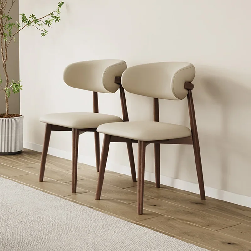 High-back Chair Garden Cafe Designer Nordic Wooden Chairs Outdoor Relaxing Dresser Mid-century Kitchen Muebles Home Dining image 3