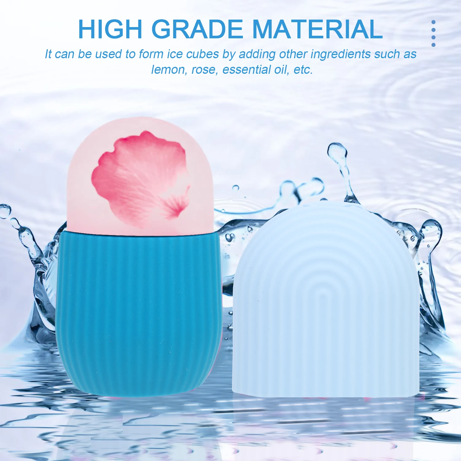 

Premium Silicone Face Roller Mold Blue Skin Care Tool Massager for Face Roller Tray Facial Massage Ice Cube Mold