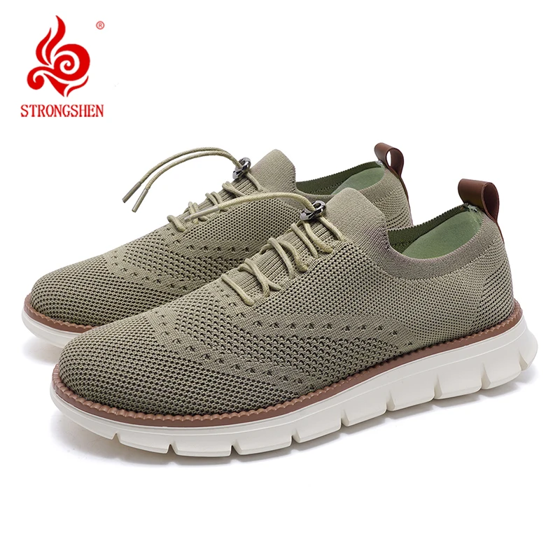 STRONGSHEN Men Casual Shoes Breathable Sneakers Sport Shoes Jogging Sports Shoes Outdoor Non-slip Casual Walking Shoe Plus 39-48