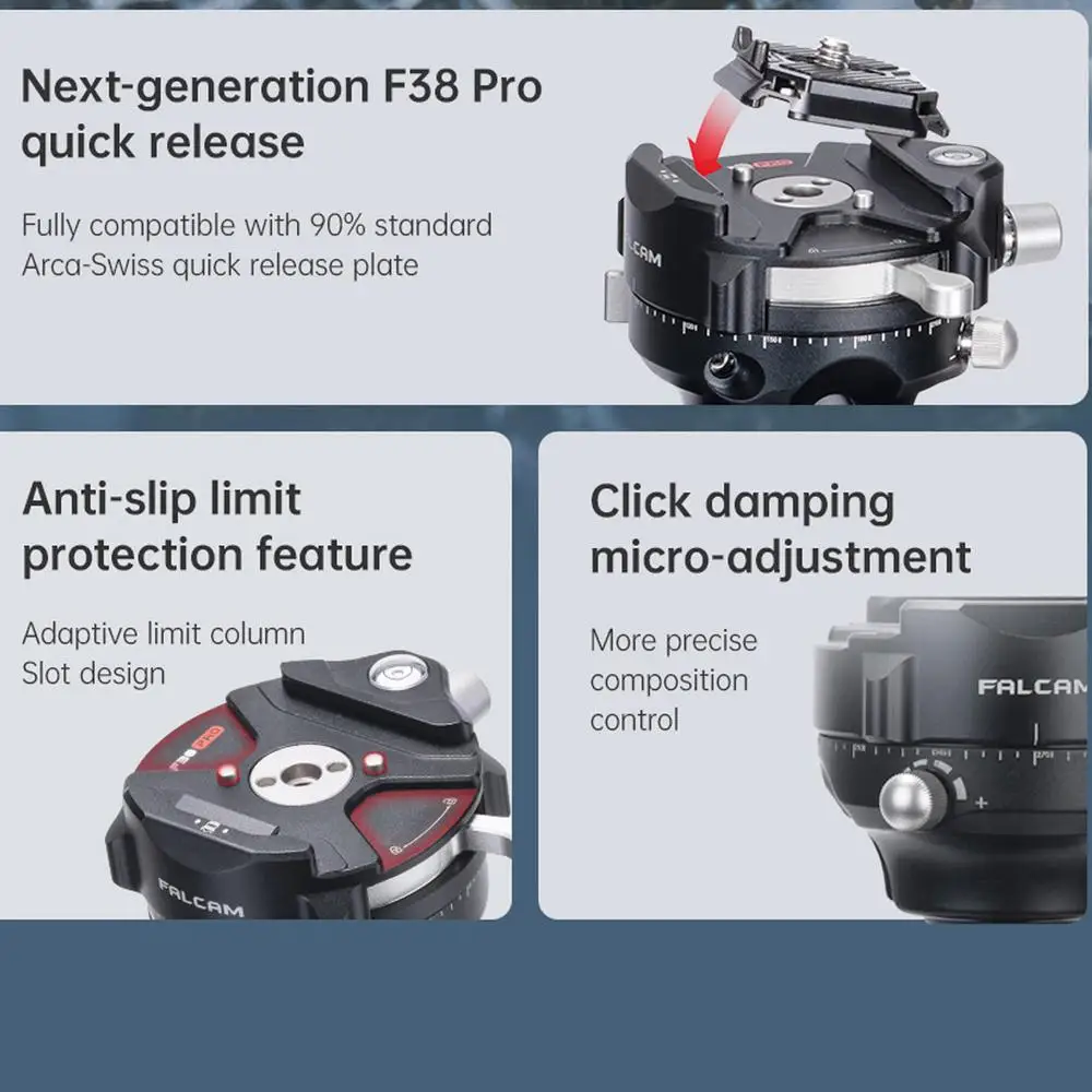 Falcam F38 Pro QR Trigger Inverted Ball Head for TreeRoot Quick Lock Tripod