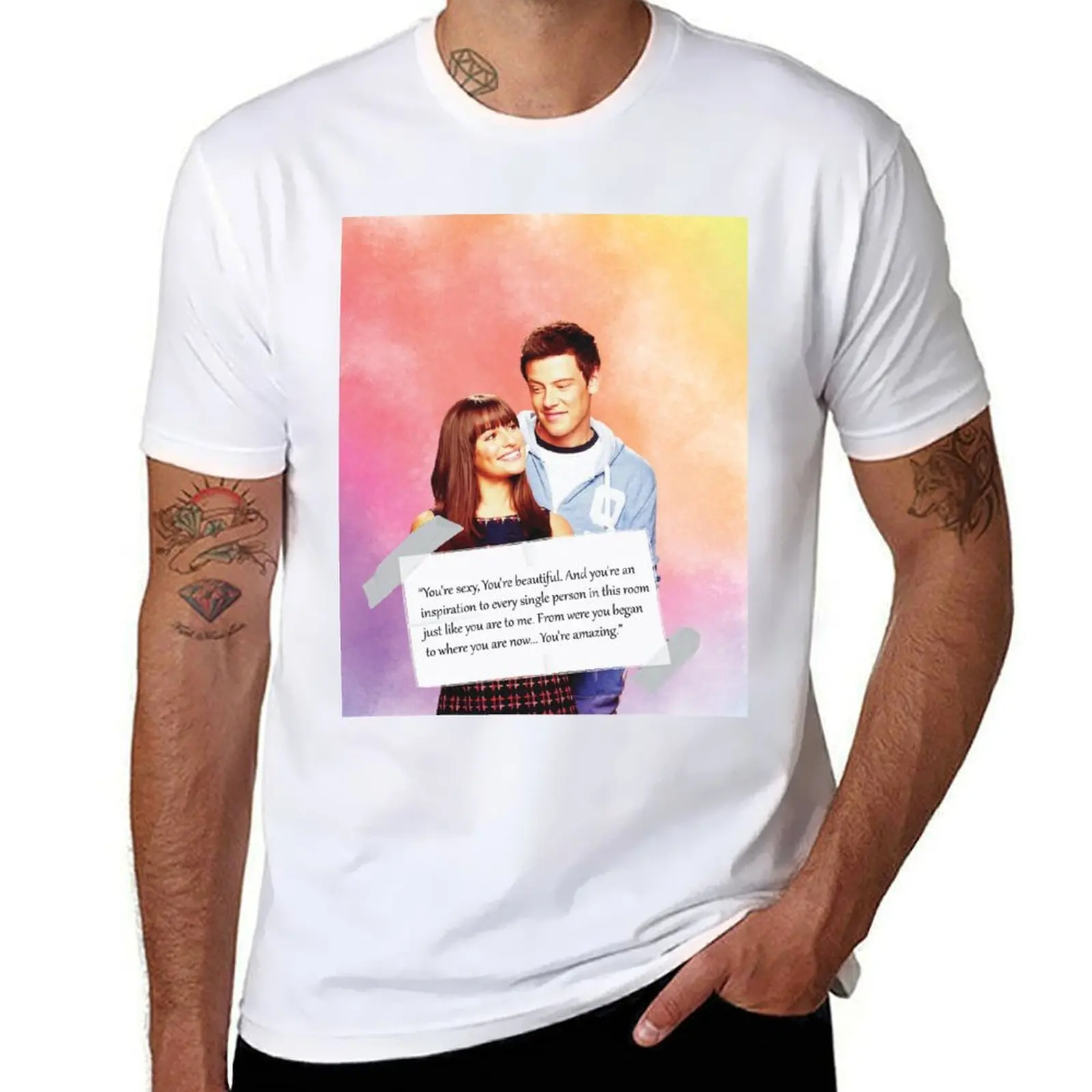 

Glee Finchel Watercolour T-Shirt men t shirt cotton 100% man t shirt heavy cotton T-Shirt