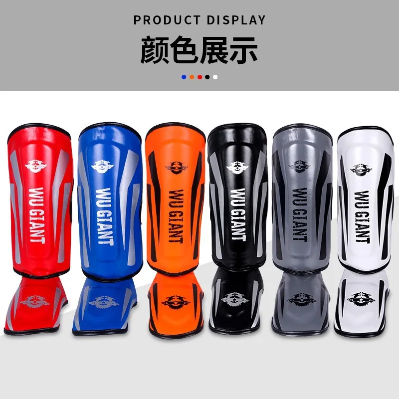 Muay Thai Leg Guard Sanda Fight Foot Back Shin Guard Boxing Thickened Fighting Protective Gear Ankle Support Taekwondo Shin Guar