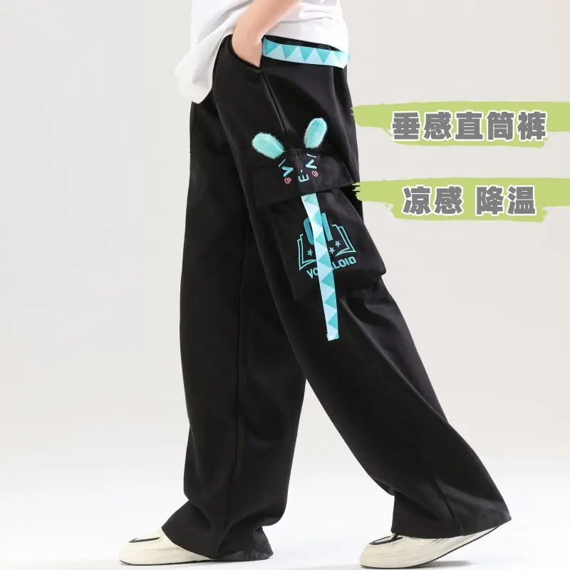 Cute Hatsune Miku Summer Multifunctional Comfortable Straight Overalls Cartoon Anime Fashionable Comfortable Casual Pants