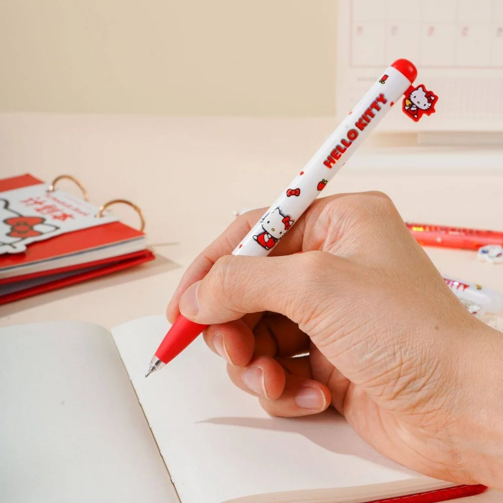 Genuine Sanrio Kt Cat Retractable Gel Pens Cartoon Hello Kitty 0.5MM Black Smooth Quick Dry Ballpoint Pens Cute Stationery Gifts