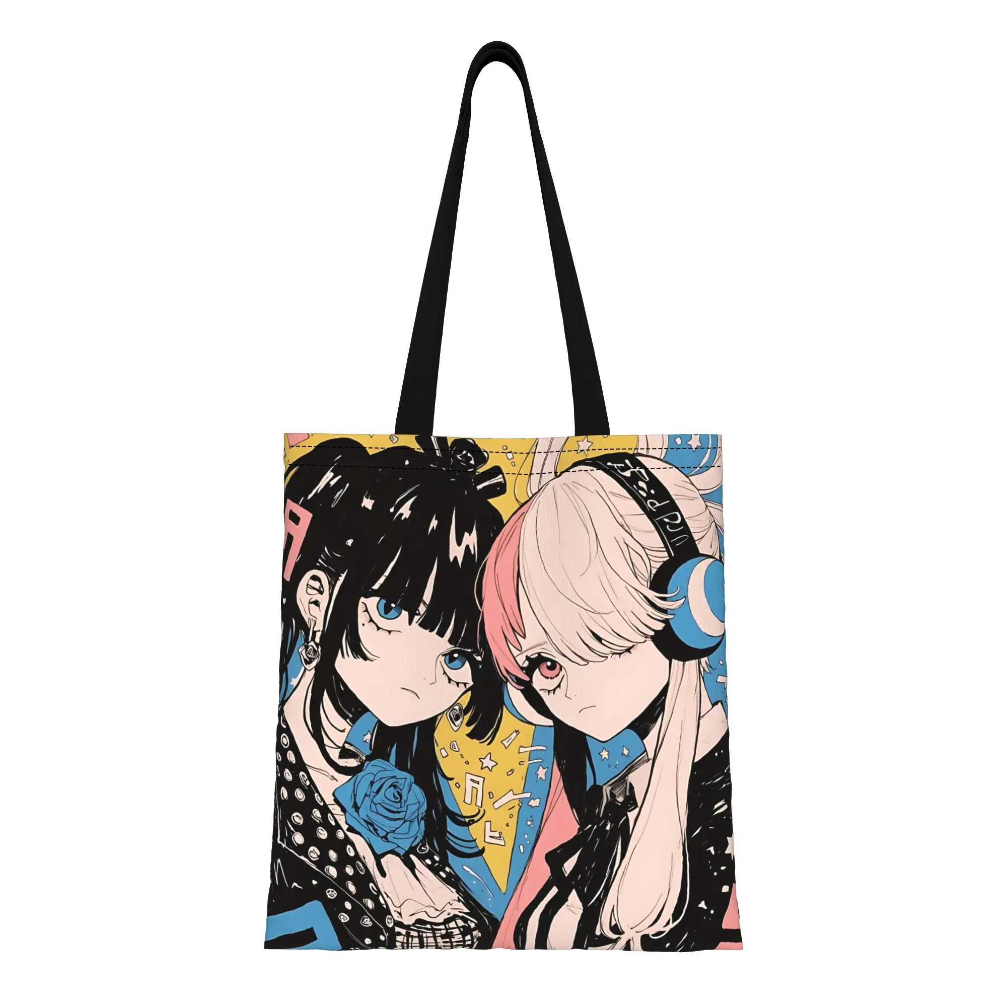 

ita bag One Piece Reusable Double Sided Canvas Tote Bag Shoulder funko Handbag