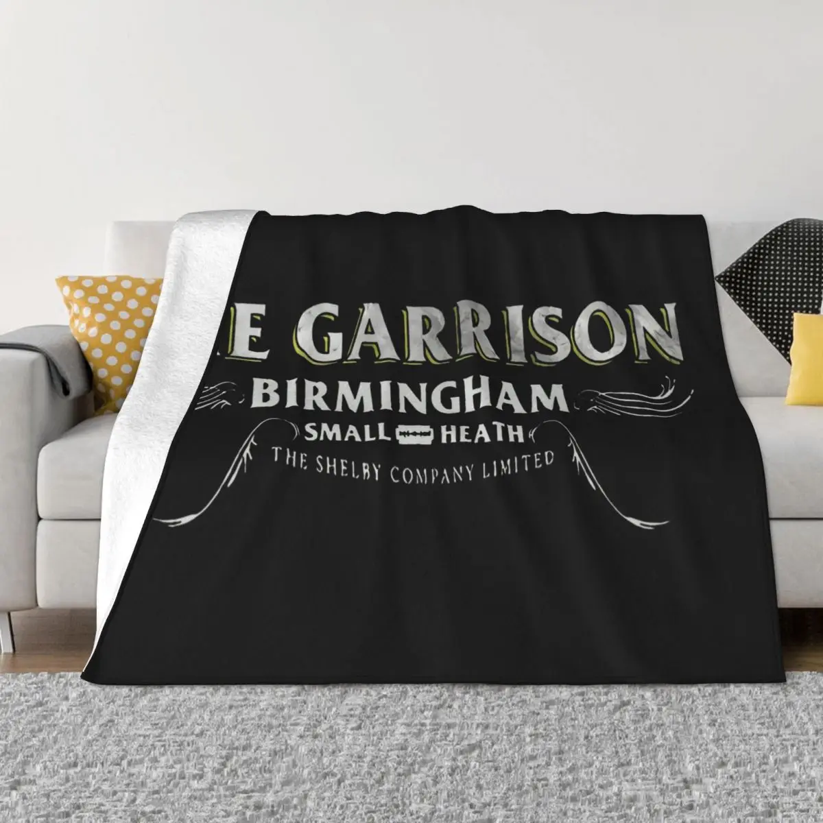 The Garrison Birmingham Pub Peaky Bar Schild Blinders Symbol Logo Vacation Youth Throw Blanket