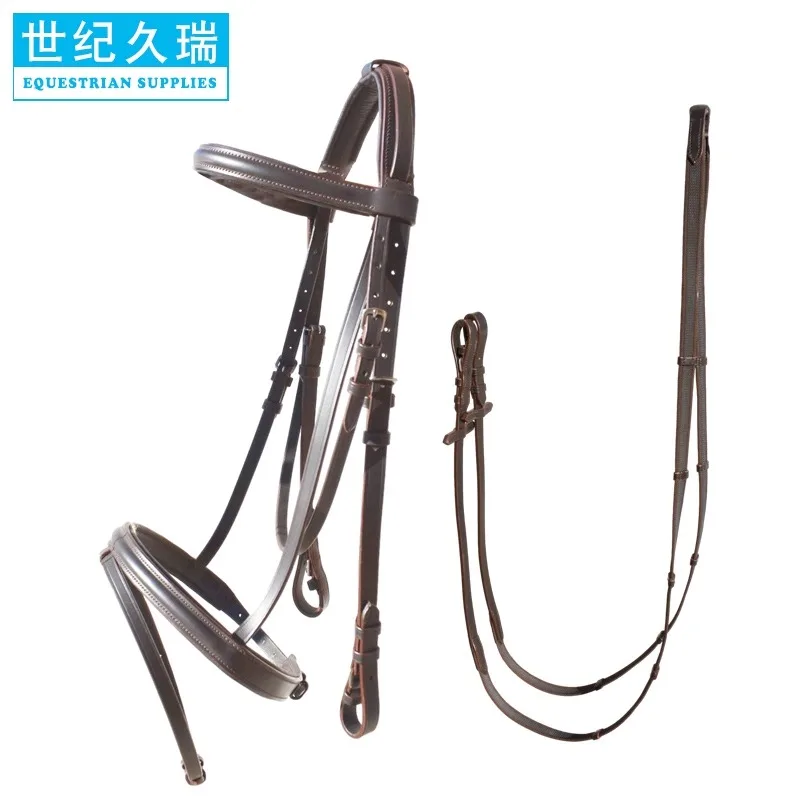 

Horse Bridle English Leather Bridle with Non-slip Rein Set Safe and Comfortable Bridle Rein Set