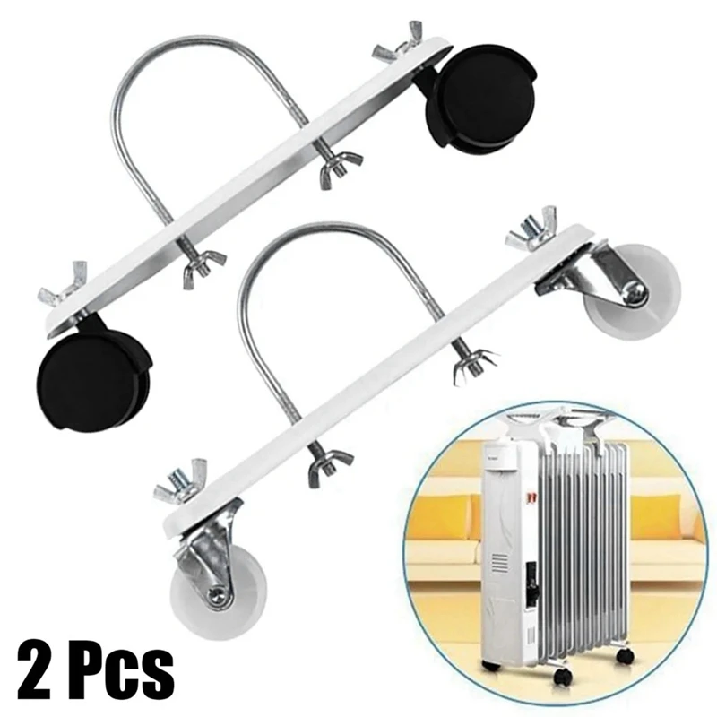 Mobile Pulley Bracket for Electric Heaters, Oil Tin Hydroelectric Radiator Stand, Easily Move Your Heater Anywhere Black