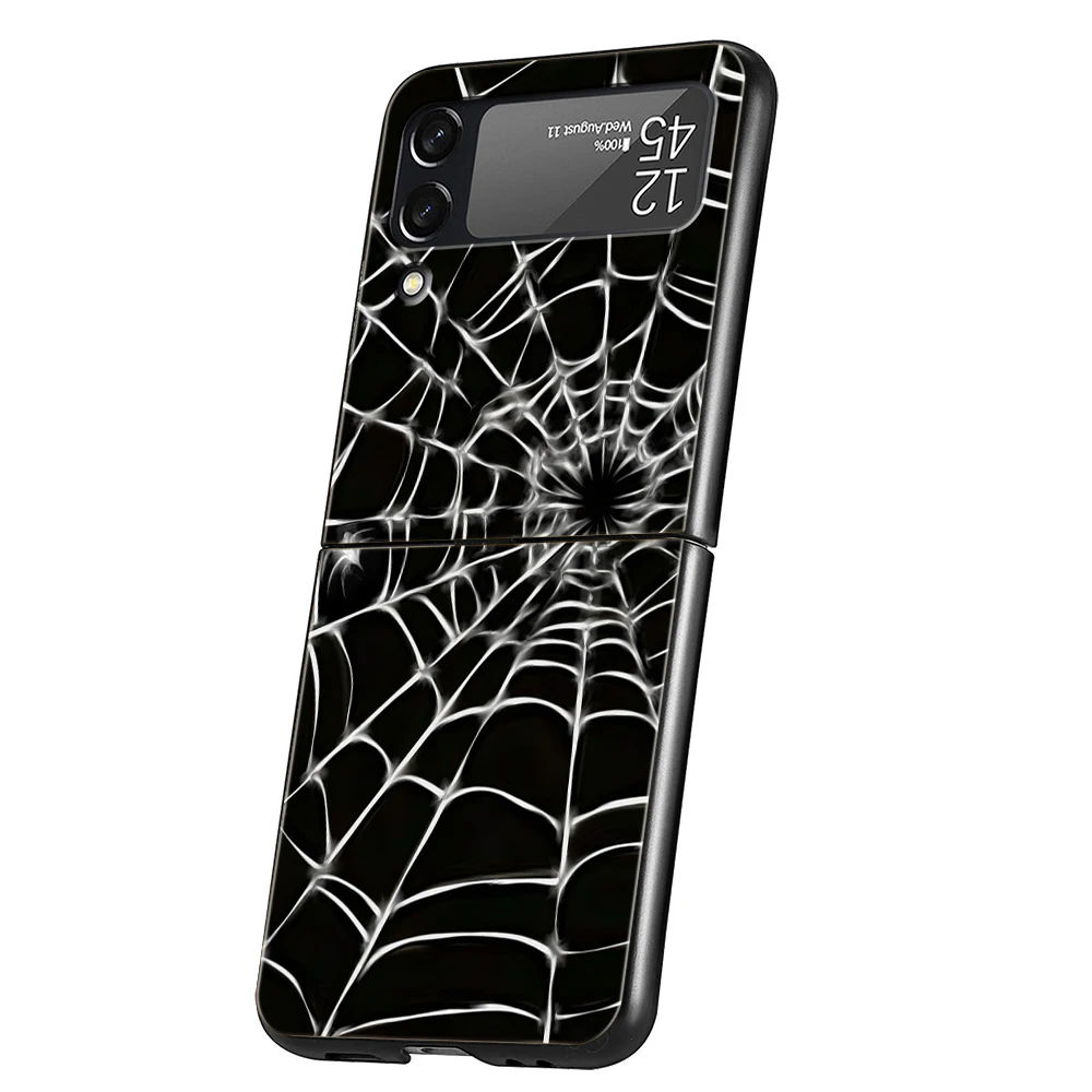 حافظة لهاتف سامسونج جالاكسي Z Flip 3 4 5 6 7 حافظة لهاتف سامسونج جالاكسي Z Flip3 Flip4 Flip5 باللون الأسود الصلب قابلة للطي