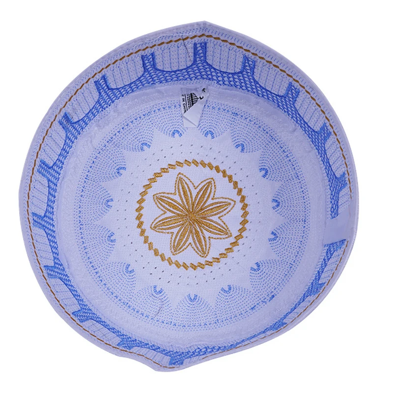 (BF06)Muslim Men Prayer Cap Hat Cotton Embroidery Leisure Saudi Arabia Islamic Hat Cap Men Headscarf Topkippot Turban Saudi Cap