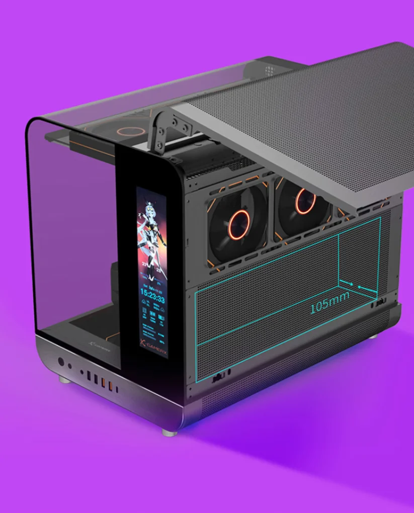 computer case, aluminum alloy side window, Type-C interface,