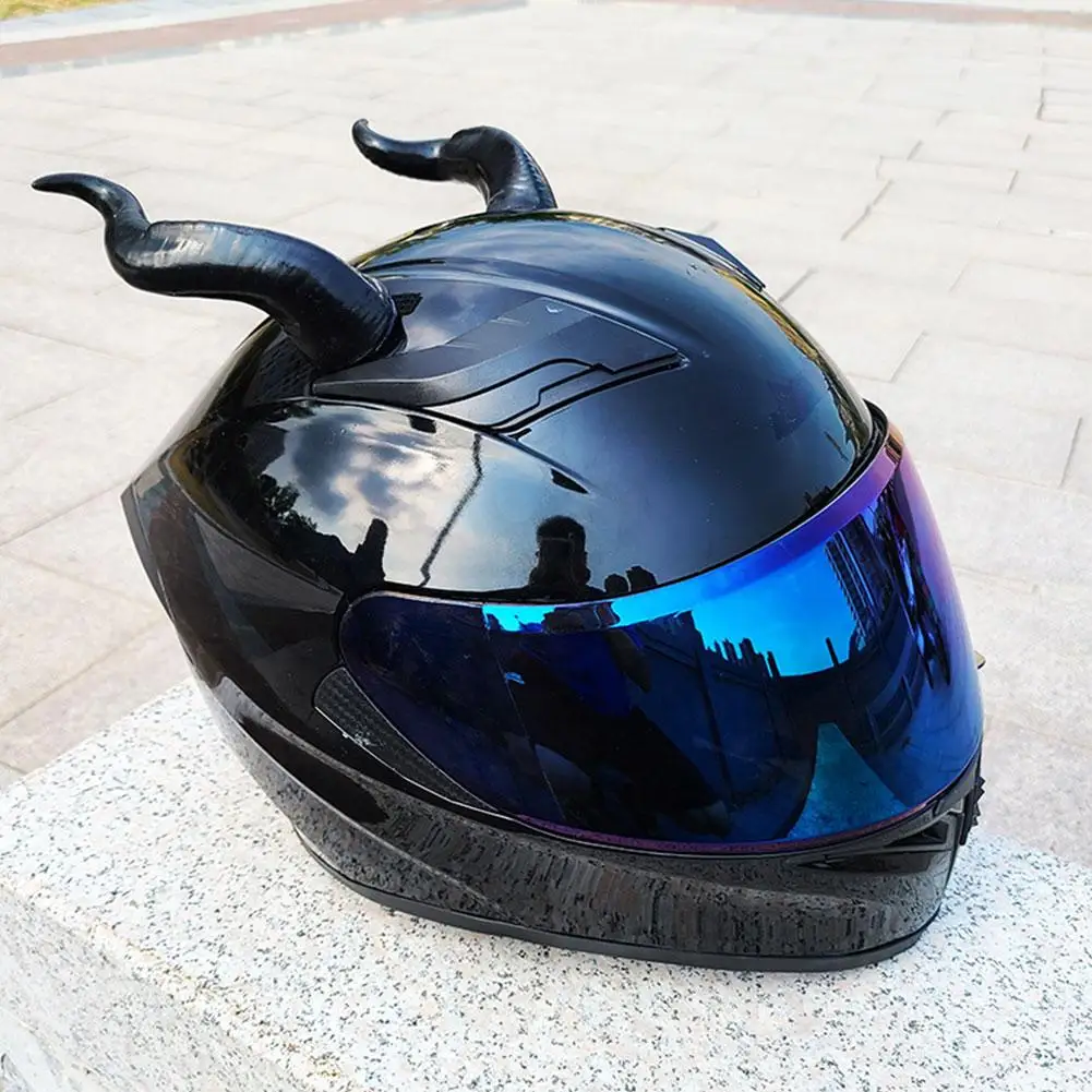 Helm listrik sepeda motor, kepribadian kreatif dekorasi stiker Cosplay sepeda motor aksesoris tanduk setan helm Styl P4Y1