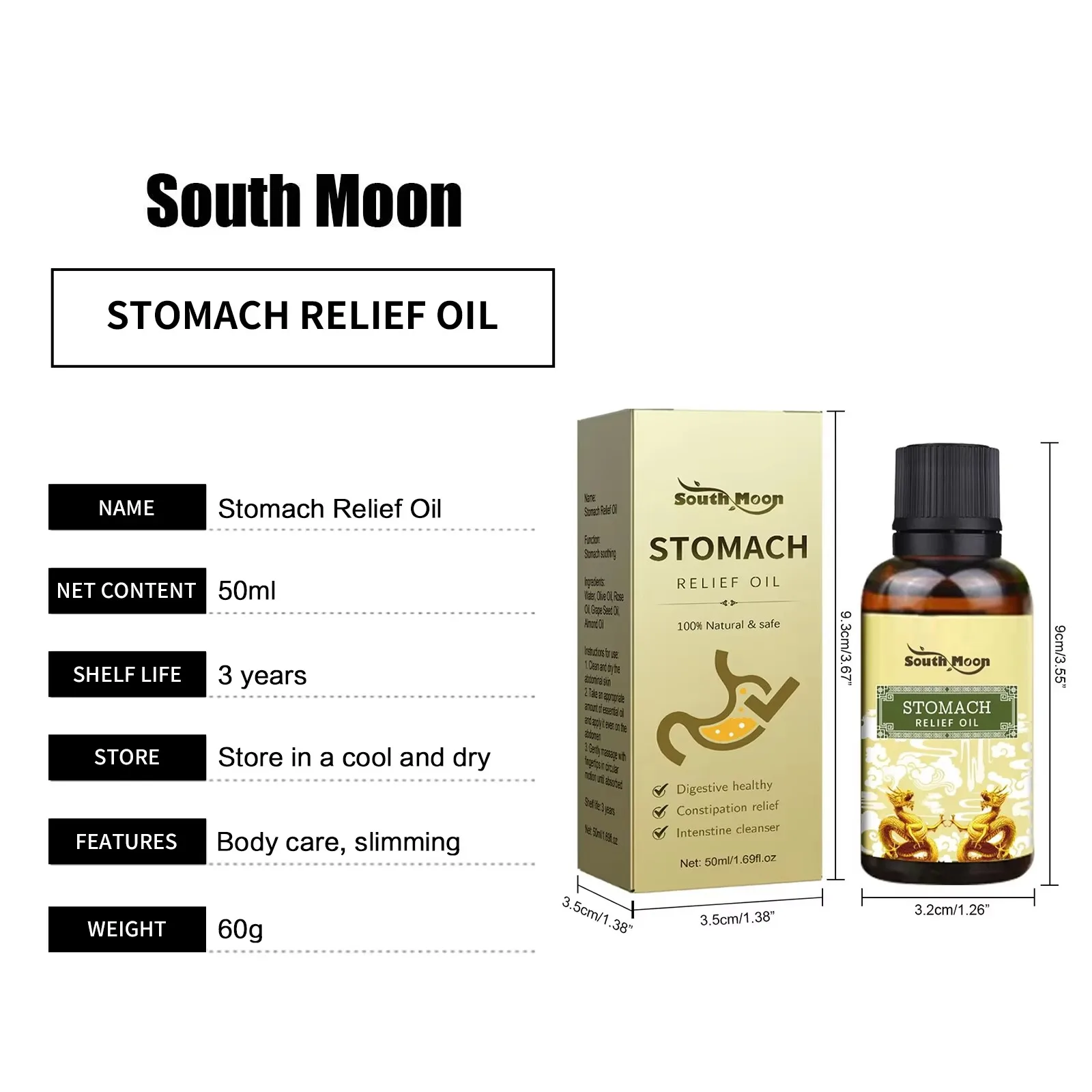 Tuhopeta Stomach Relief Oil Relieve Indigestion Stomachache Bloating Treat Gastritis Improve Bad Breath Herbal Detoxification - Image 5
