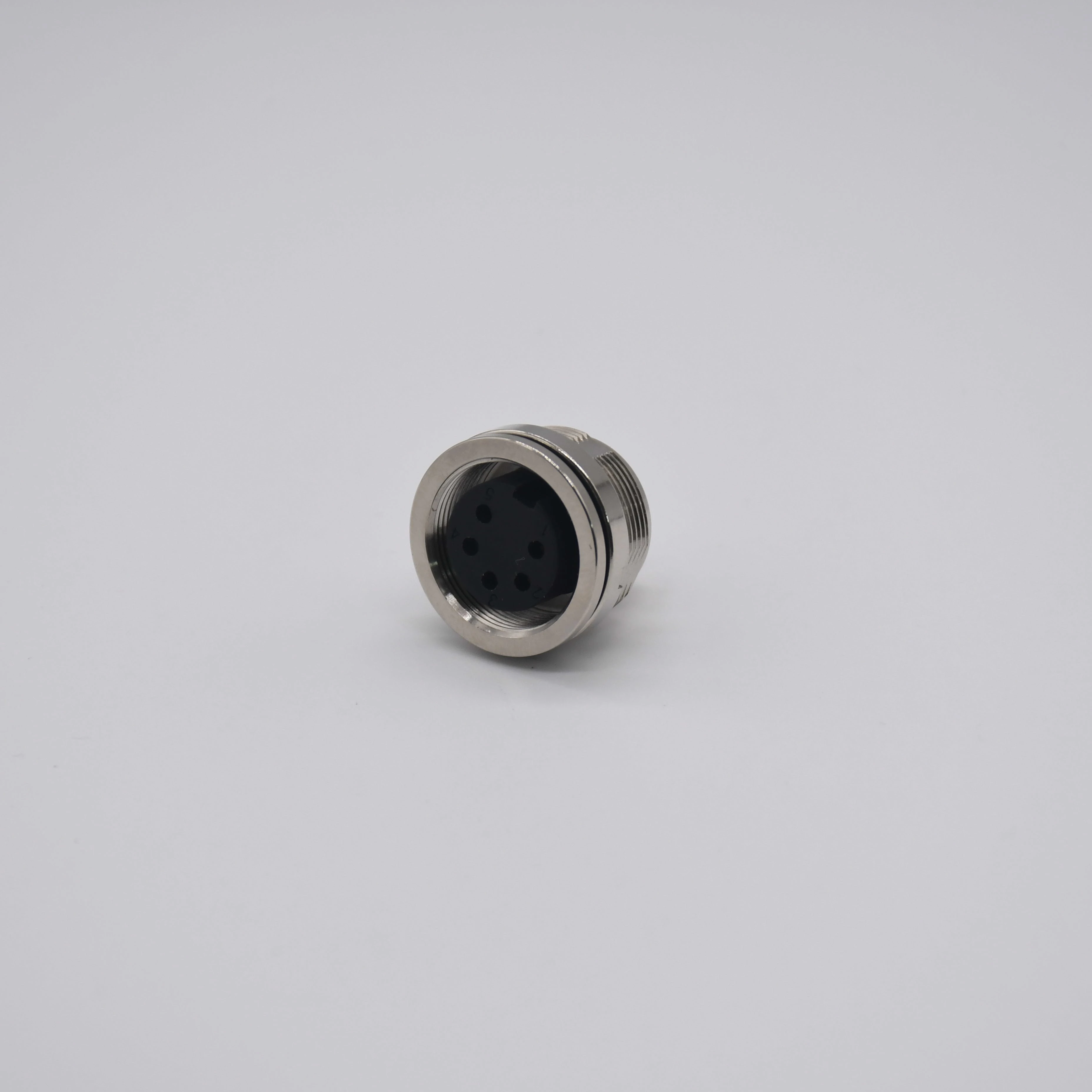 M16 5 6 7 Pin Female A-Coded Round Straight Gold Plated Pins Socket Receptacle IP67 Solder Cup Connector Encoder Applications