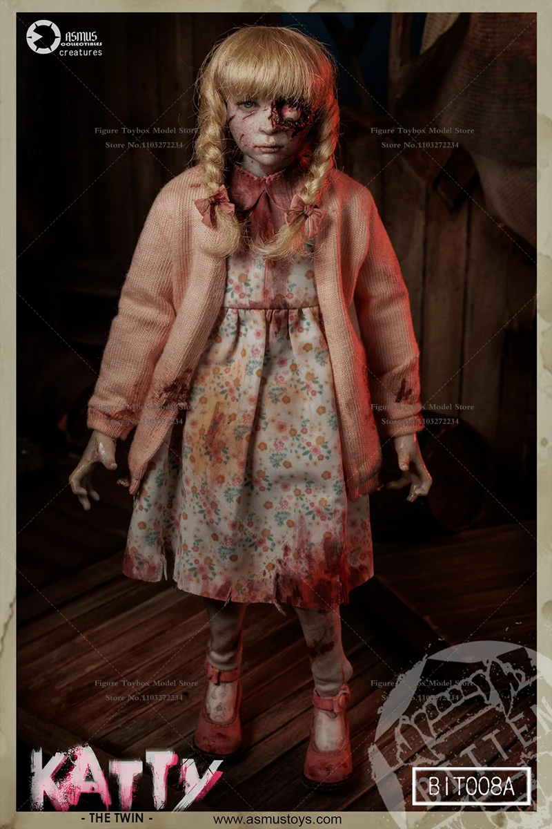 ASMUS TOYS BIT007A Chloe BIT008A Katty 1/6 Sangramento Zombie Girl Action Figure Pano de Sangue Móvel 12 "Conjunto Completo Modelo de Soldado
