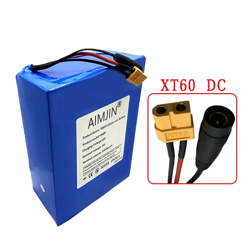 10S6P 36V 30Ah ebike battery pack 18650 lithium ion battery 500W high power and large capacity 42V motorcycle scooter XT60 plug