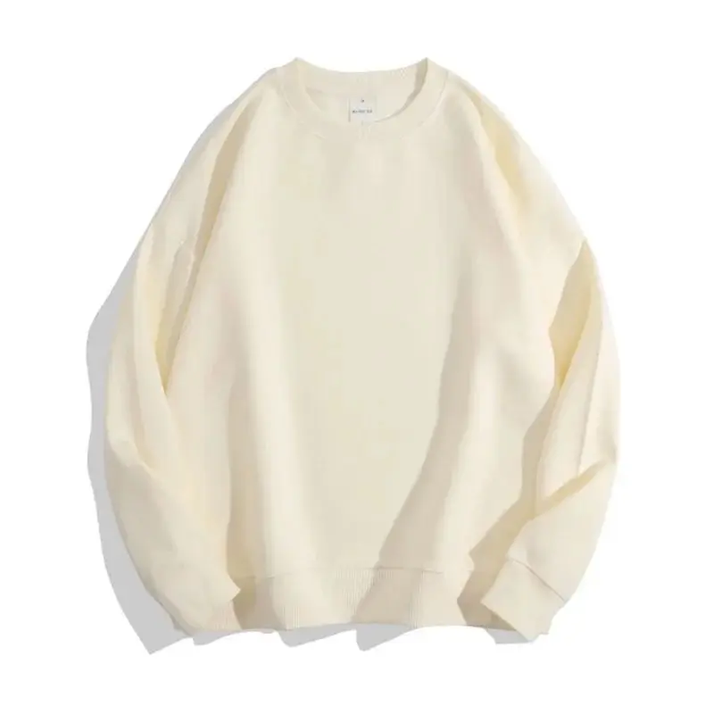 Damska bluza oversize na zimę, ciepła, basic, w stylu boyfriend, wygodna, z bawełny, modna odzież uliczna.