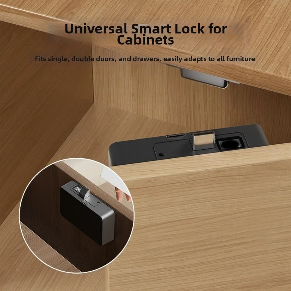 Non Perforated NFC Sensing Drawer Card Lock Card Swiping Invisible Design Cabinet Lock Battery Display Double Opening view 5