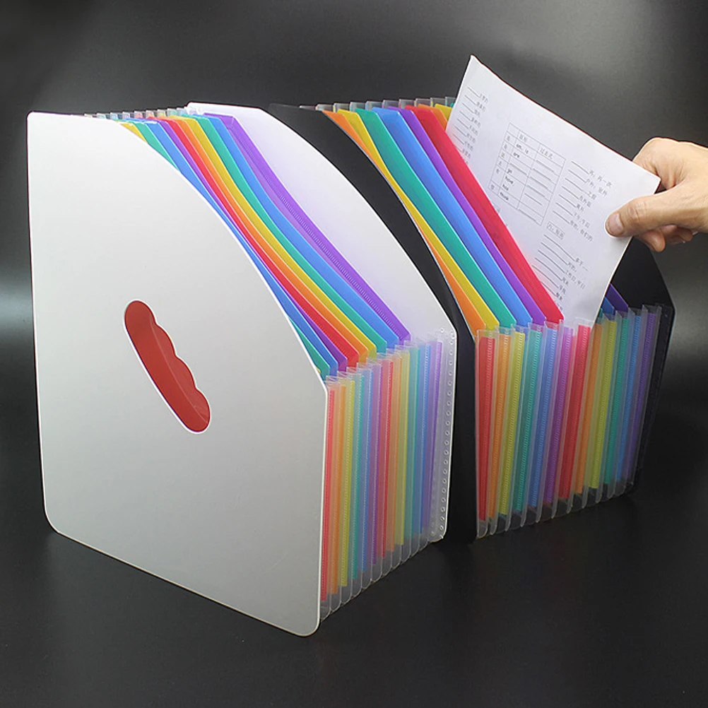 

Rainbow Mini Basket Plastic Document Organizer Multilayer Paper Folder Standing File Holder For Office Home Storage