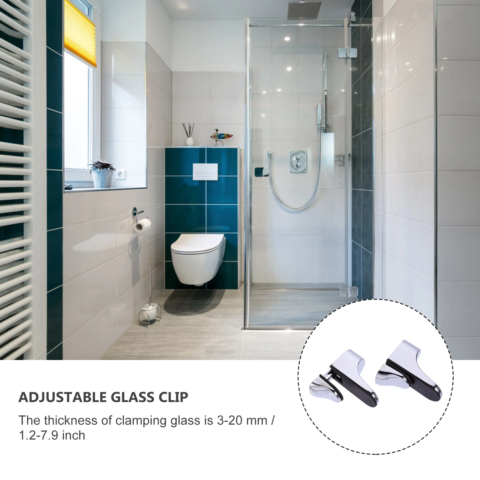 

4 Pcs Zinc Alloy Glass Clamps White Adjustable 3 20mm Thickness Rust Resistant Coating Durable Shelf Brackets Glass Clips