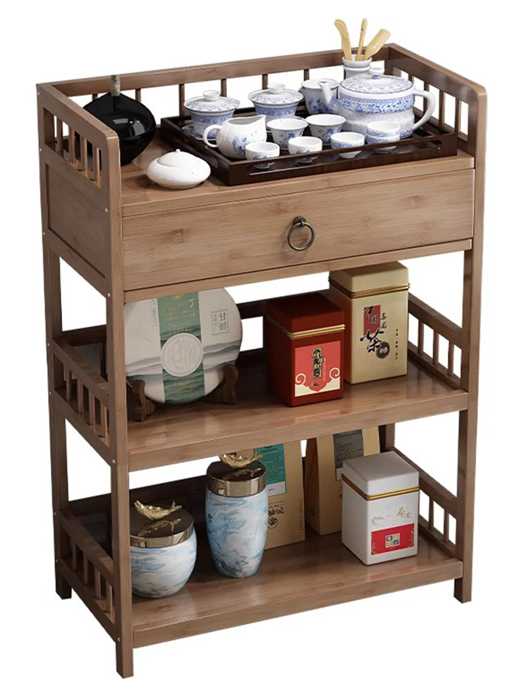 Tea shelf, shelf, solid wood, tea storage cabinet, tea room, tea set shelf, tea display cabinet