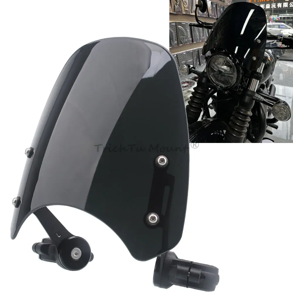 

Motorcycle Windscreen Wind Deflector Wind Splitter Fit For Triumph Bonneville Bobber 2017-2020 Accessories