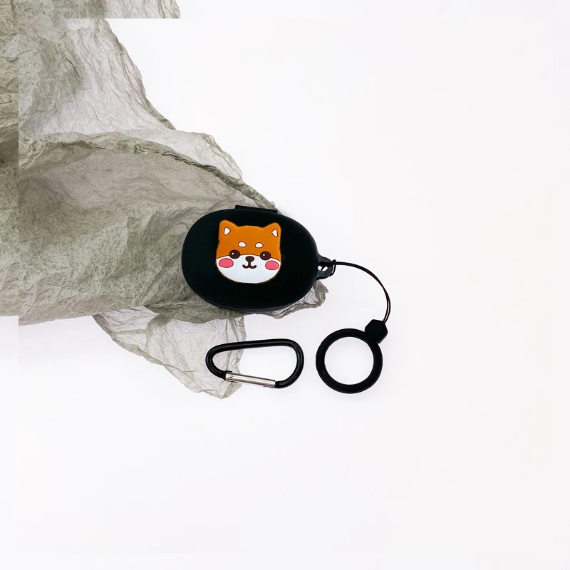 Funda de dibujos animados para SoundPEATS Wings 2, funda de silicona con anillo anticaída, protección para auriculares Bluetooth, accesorios de caja